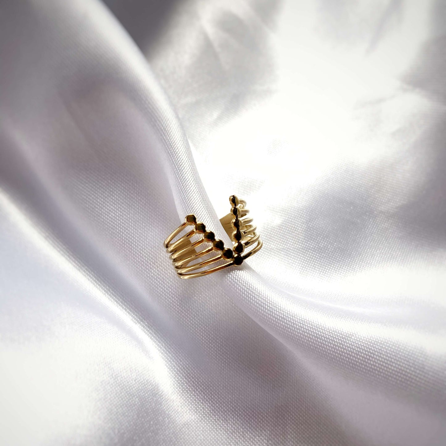 Bague Victory "V" - Doré et Argenté