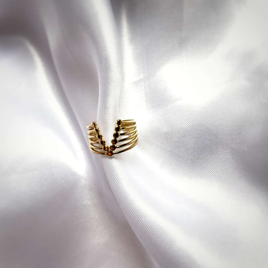 Bague Victory "V" - Doré et Argenté